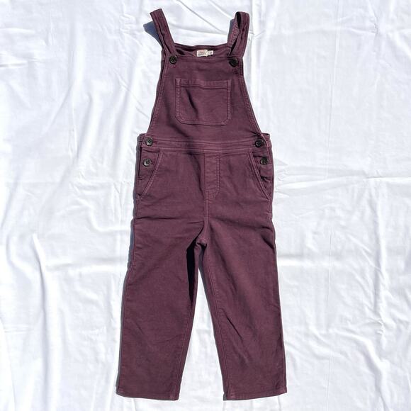 Fahert Kids Stretch Terry Overalls Catawaba Grape Maroon Unisex 6 Girls Boys - Picture 1 of 5
